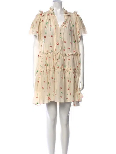Pre-owned Hunter Square Neckline Mini Dress In Neutrals