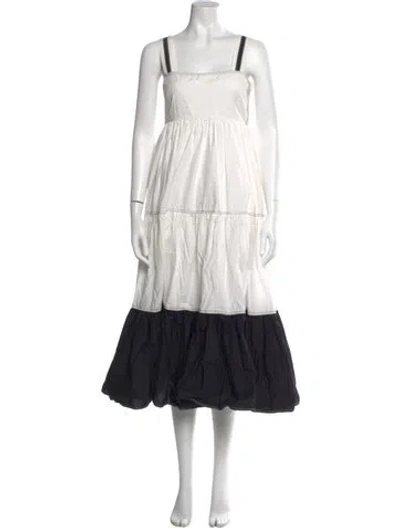 Pre-owned Hunter Square Neckline Mini Dress In White
