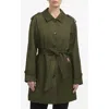Hunter Stacy Water Resistant Gabardine Trench Coat In Green