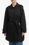 Hunter Stacy Water Resistant Gabardine Trench Coat In Black