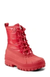Hunter Stanly Insulated Waterproof Duck Boot In Flashy Red