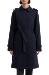 Hunter Women's Belted Water-repellent Trench Coat In Navy