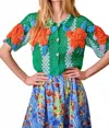 Hunter Stewart Short Sleeve Sweater In Teal In Green