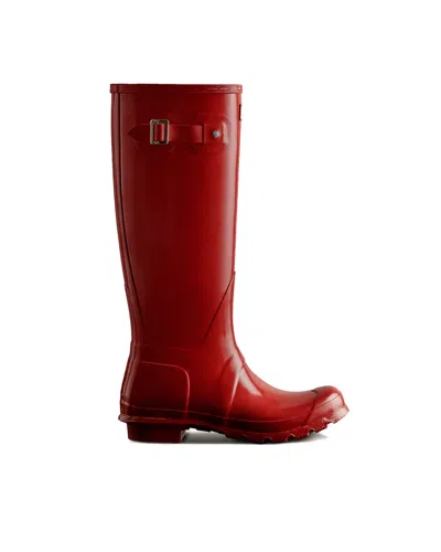 Hunter Original Tall Military Red Glossy Rain Boots