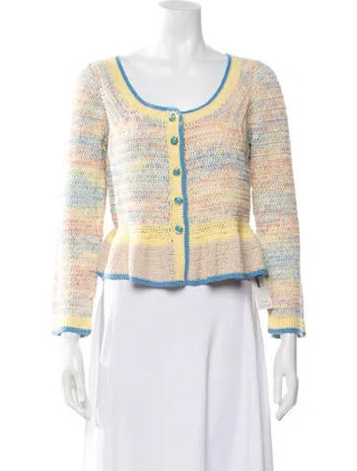 Pre-owned Hunter Striped Crew Neck Sweater In Neutrals