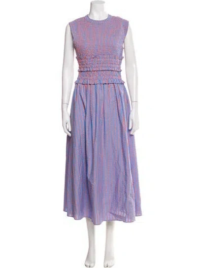 Pre-owned Hunter Striped Long Dress In Blue