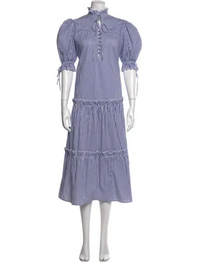 Pre-owned Hunter Striped Long Dress In Blue