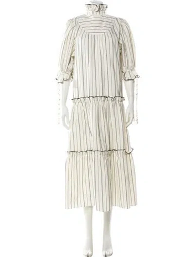 Pre-owned Hunter Striped Long Dress In Neutral
