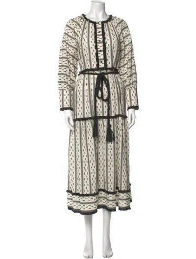 Pre-owned Hunter Striped Long Dress In Neutrals