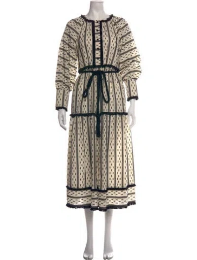 Pre-owned Hunter Striped Long Dress In Neutrals