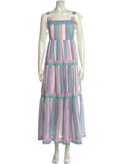 Pre-owned Hunter Striped Long Dress In Pink