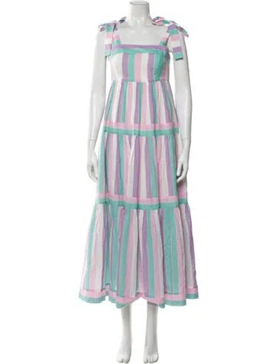 Pre-owned Hunter Striped Long Dress In Pink