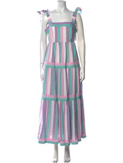Pre-owned Hunter Striped Long Dress In Pink