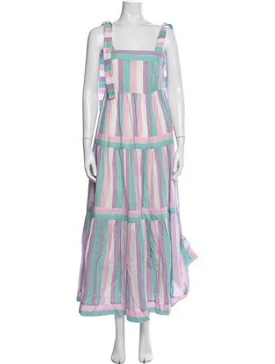 Pre-owned Hunter Striped Long Dress In Pink