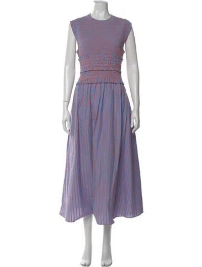 Pre-owned Hunter Striped Long Dress W/ Tags In Blue