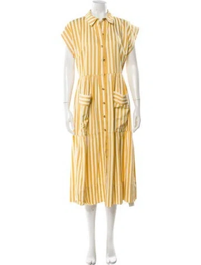 Pre-owned Hunter Striped Long Dress In Yellow