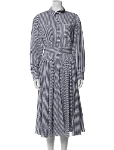 Pre-owned Hunter Striped Midi Length Dress In Blue