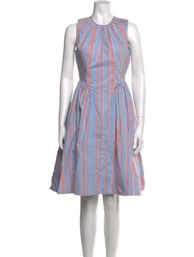 Pre-owned Hunter Striped Midi Length Dress In Blue