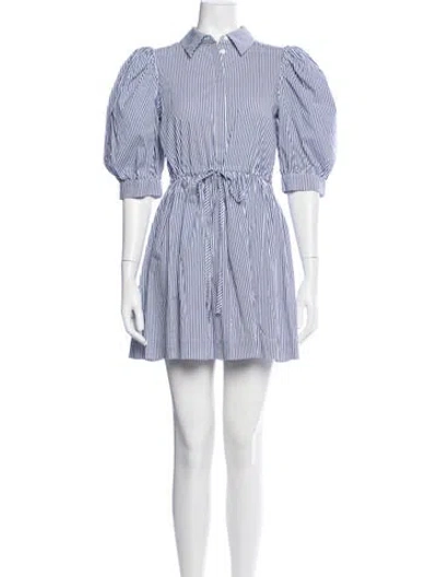 Pre-owned Hunter Striped Mini Dress In Blue