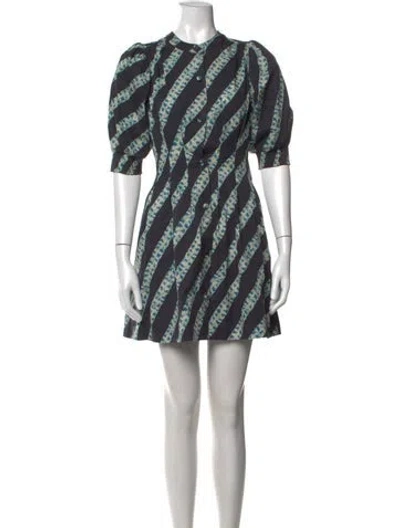 Pre-owned Hunter Striped Mini Dress In Blue