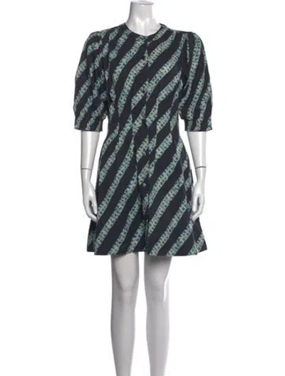 Pre-owned Hunter Striped Mini Dress In Blue