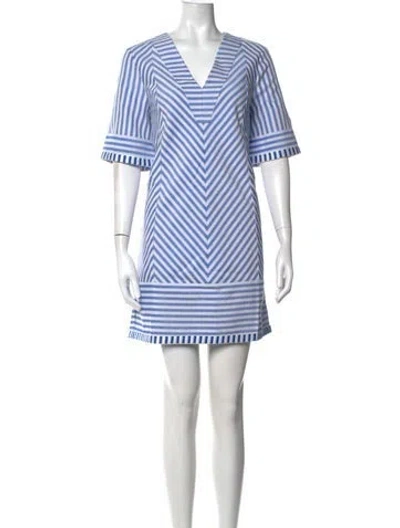Pre-owned Hunter Striped Mini Dress In Blue