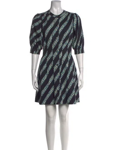 Pre-owned Hunter Striped Mini Dress In Blue