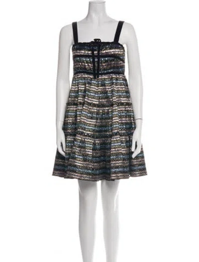 Pre-owned Hunter Striped Mini Dress In Green