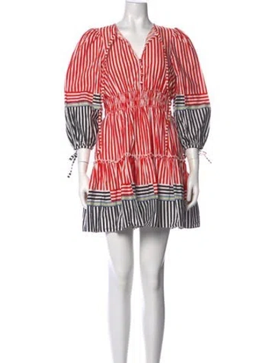 Pre-owned Hunter Striped Mini Dress In Red