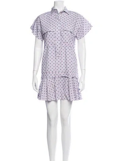 Pre-owned Hunter Striped Mini Dress In White