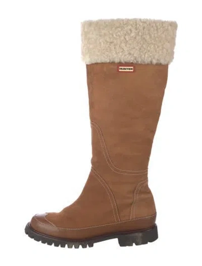 Pre-owned Hunter Suede Boots In Brown