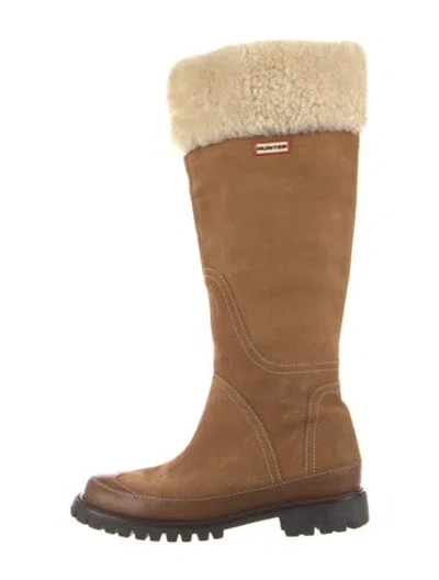Pre-owned Hunter Suede Boots In Brown/neutrals