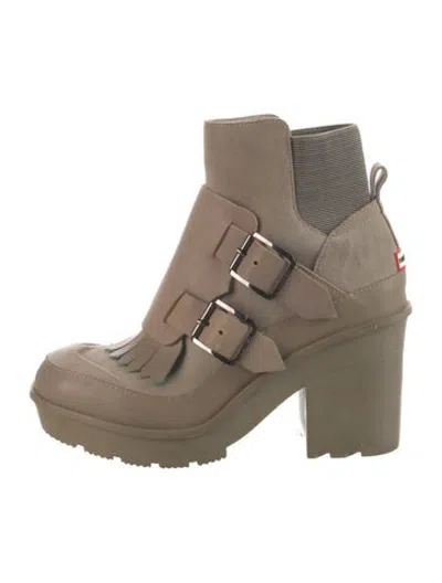 Pre-owned Hunter Suede Boots In Neutrals