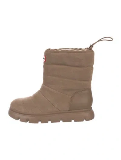 Pre-owned Hunter Suede Boots W/ Tags In Neutral