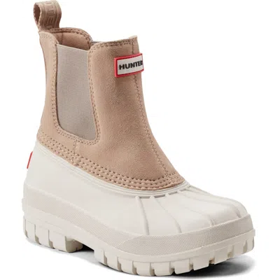 Hunter Sutton Waterproof Duck Boot In Whitby Sand Beige