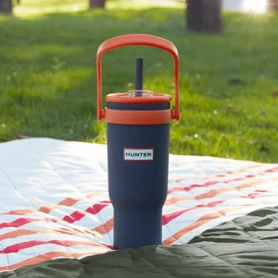 Hunter Swiftsip 40 oz Screw Top Tumbler With Flip Carry Handle In Dress Blue