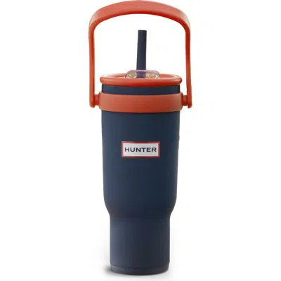 Hunter Swiftsip Hydration Stainless Steel Screw Top Tumbler With Flip Carry Handle In Blue