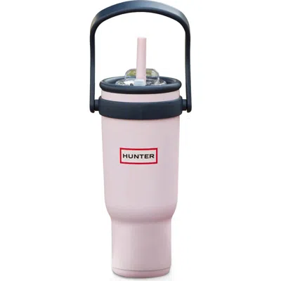 Hunter Swiftsip Hydration Stainless Steel Screw Top Tumbler With Flip Carry Handle In Pink
