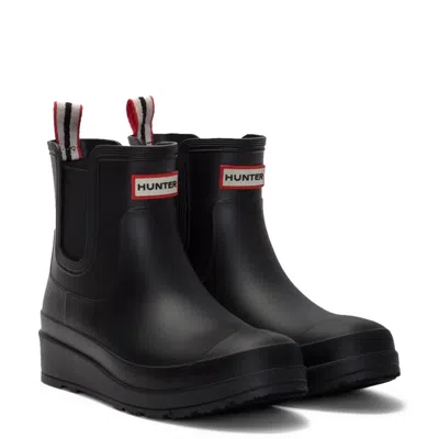 Hunter Tabitha Black Round Toe Waterproof Pull-on Rain Boots Hawk302