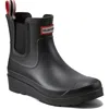 Hunter Tabitha Chelsea Waterproof Rain Boot In Black/ Black