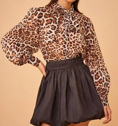 Hunter Tess Blouse In Leopard In Multi