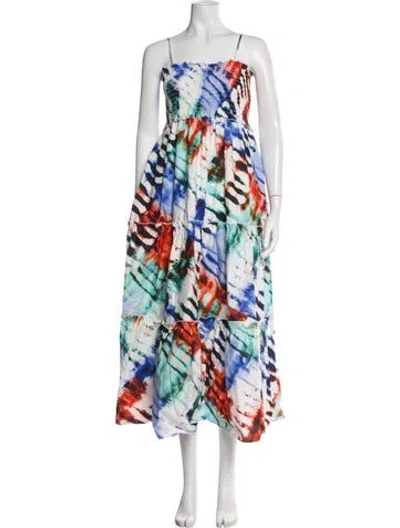 Pre-owned Hunter Tie-dye Print Long Dress W/ Tags In Multi