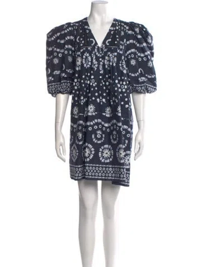Pre-owned Hunter Tie-dye Print Mini Dress In Blue