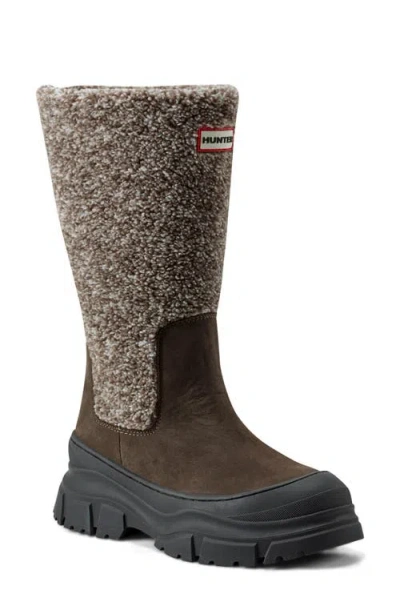 Hunter Tisha Lug Sole Waterproof Snow Boot In Gray
