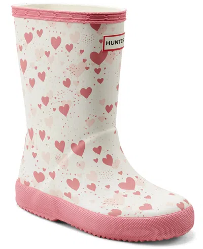 Hunter Toddler Kids' Original First Classic Rain Boots From Finish Line In White,pink