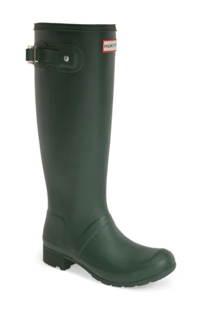 Hunter Original Tall Vulcanised Natural Rubber Wellington Boots In Green