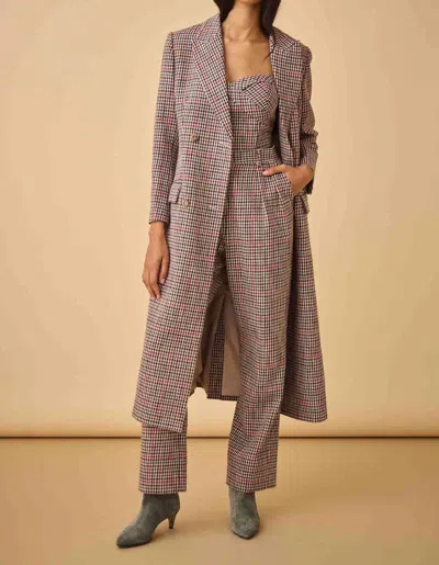 Hunter Travel Coat In Clarence Houndstooth In Multi