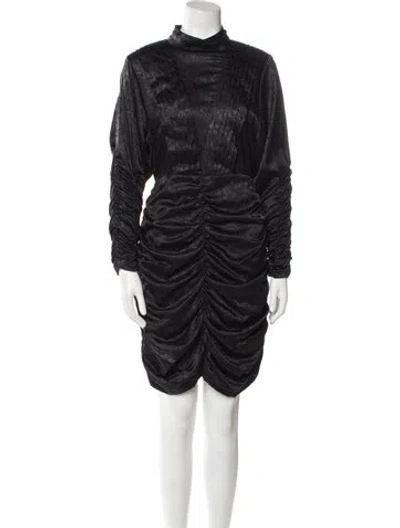 Pre-owned Hunter Turtleneck Knee-length Dress In Black