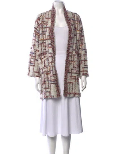 Pre-owned Hunter Tweed Pattern Open Front Sweater In Multicolor