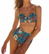 Hunter Underwire Bra Bikini Top In Orange Grove In Blue